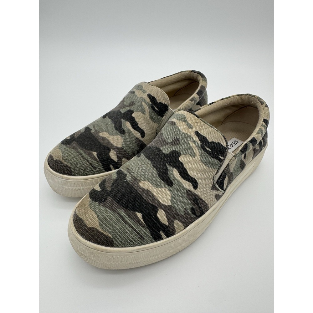 Steve Madden Camo‎ Slip On Shoes Womens Size 9M Canvas Casual Flats
